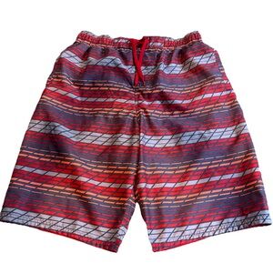 NIKE Mens Mesh Lined Board Shorts Swim Trunks Shades of Red Surf Better World M